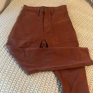 Reddish brown ultra high rise super skinny ankle Abercombie and fitch jeans